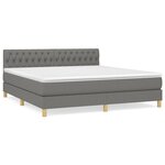 vidaXL Sommier à lattes de lit avec matelas Gris foncé 180x200cm Tissu
