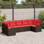 vidaXL Ensemble de canapé de jardin 7 Pièces Marron Poly Rattan