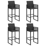 vidaXL Ensemble de bar de jardin 5 Pièces sans coussins noir poly rotin