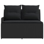 vidaXL 2 pc Sofa de jardin avec accoudoirs et sofa d'angle Rotin PE