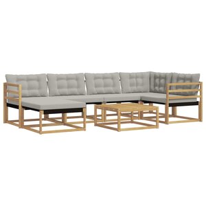 vidaXL Ensemble de canapés d'extérieur 7 pc Blanc et gris clair