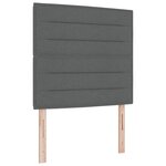 vidaXL Lit avec Sommier avec Matelas & Banc Gris Foncé 90x190 cm Tissu
