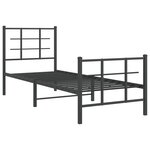 vidaXL Cadre de lit métal sans matelas avec pied de lit noir 75x190 cm