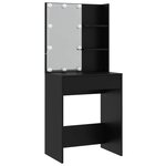 vidaXL Ensemble de coiffeuse avec LED Noir Bois d'ingénierie