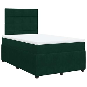 vidaXL Sommier à lattes de lit et matelas Vert foncé 120x200cm Velours