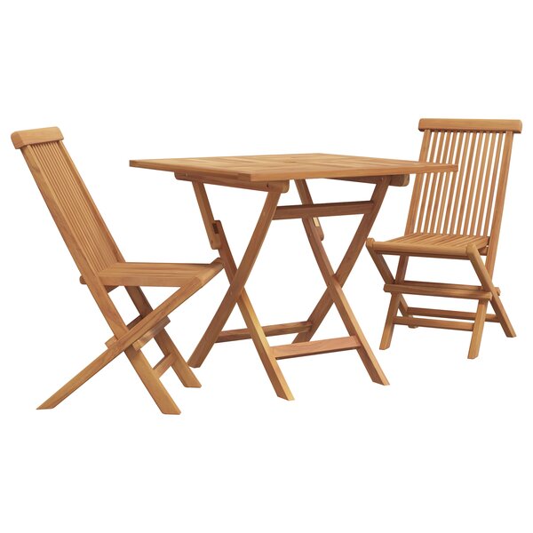 vidaXL Ensemble Bistro de Jardin Pliable 3 Pièces en Bois d'Acacia Massif