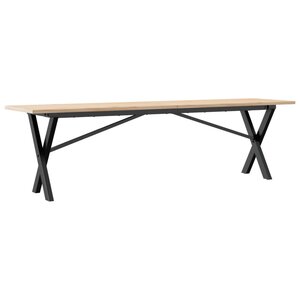 vidaXL Table basse cadre en X 160x40x45 cm bois de pin massif et acier