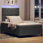 vidaXL Lit à ressorts avec matelas Gris foncé 120 x 190 cm tissu