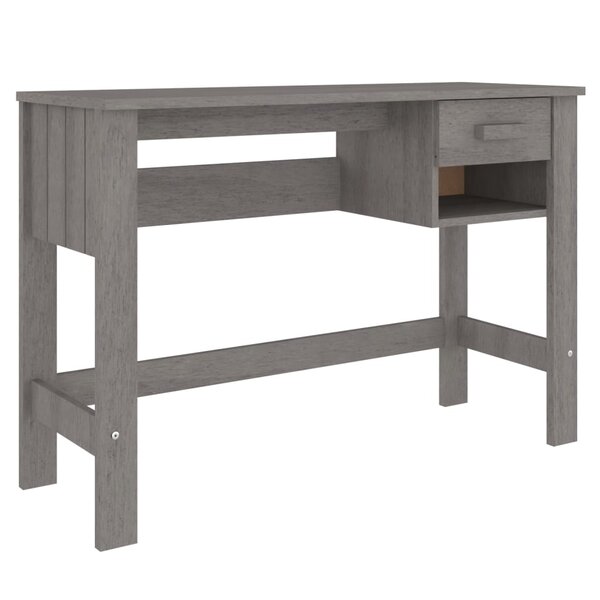 Bureau table poste de travail meuble d'ordinateur informatique étude HAMAR clair 110 x 40 x 75 cm bois massif de pin gris 02_0023852