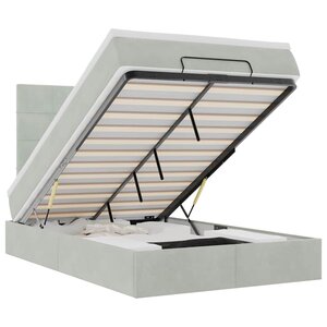 vidaXL Cadre de lit ottoman et matelas gris clair 120x200 cm velours
