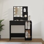 vidaXL Coiffeuse avec LED noir 86 5x35x136 cm