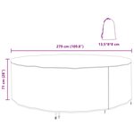 vidaXL Housse pour mobilier d'extérieur 279 x 279 x 71 cm Tissu 210D