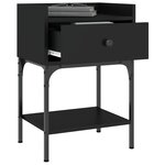 vidaXL Tables de chevet 2 Pièces noir 40 5x31x60 cm bois d’ingénierie