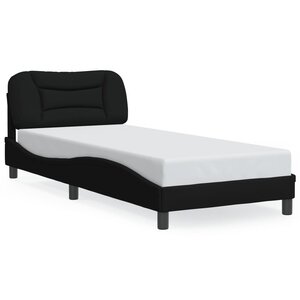 vidaXL Cadre de lit avec LED sans matelas noir 90x190 cm tissu