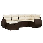 vidaXL Salon de jardin avec coussins 6 Pièces marron résine tressée
