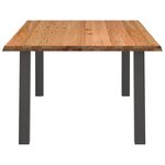 vidaXL Table à manger marron clair bois de chêne massif rectangulaire