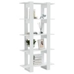 vidaXL Bibliothèque/séparateur de pièce blanc bois d'ingénierie