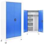vidaXL Armoire de vestiaire 2 portes Métal 90x40x180 cm Gris et bleu