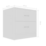vidaXL Tables de chevet 2 Pièces Blanc 40x30x40 cm Bois d'ingénierie