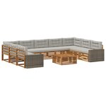 vidaXL Ensemble de canapés d'extérieur 10 pc Naturel et gris clair