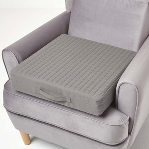 Coussin d'assise déhoussable en coton  Gris foncé - HOMESCAPES