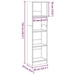 vidaXL Bibliothèque gris béton 40x24x143 cm bois d'ingénierie