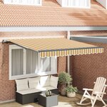 vidaXL Auvent Rétractable Multicolore 350 x 250 cm Polyester et Acier