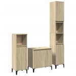 vidaXL Ensemble de meubles de salle de bain 3 Pièces chêne sonoma