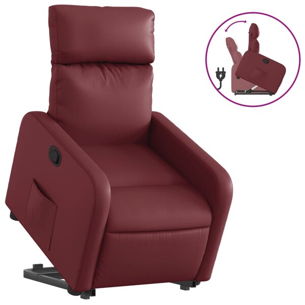 vidaXL Fauteuil inclinable Rouge bordeaux Similicuir