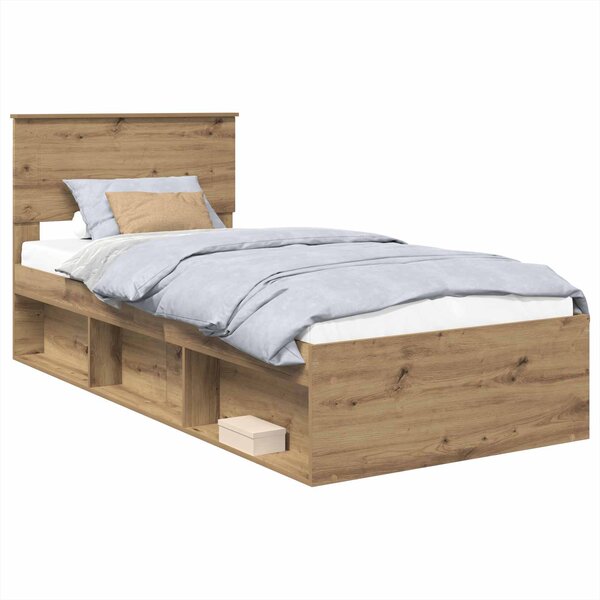 vidaXL Cadre de lit Chêne artisan 75 x 190 cm Bois d'ingénierie