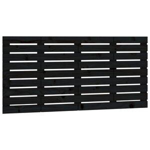 vidaXL Tête de lit murale Noir 126x3x63 cm Bois massif de pin