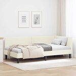 vidaXL Cadre de lit d'angle Autre avec tête de lit Crème 100 x 200 cm