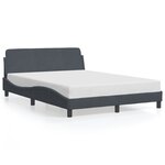 vidaXL Cadre de lit Dover gris foncé 140x200 cm velours
