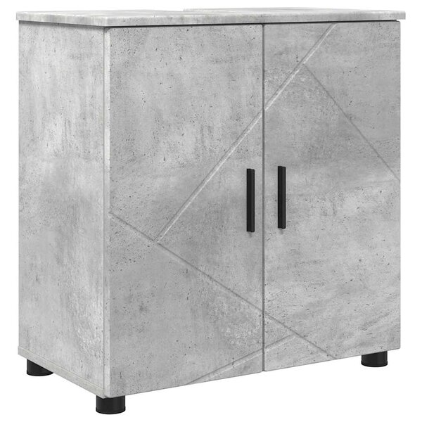 vidaXL Cabinet de salle de bain avec porte Gris béton 61 x 35 x 64 cm