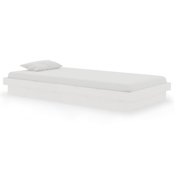 vidaXL Cadre de lit sans matelas blanc bois massif