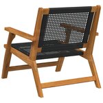 vidaXL Chaises de jardin 2 Pièces noires 76x67x73.5 cm en bois massif d'acacia