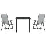 vidaXL Ensemble de salle à manger pour jardin 3 Pièces Anthracite Acier