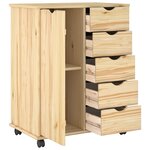 vidaXL Cabinet roulant 63 5 x 39 x 79 cm Bois de Pin Massif Marron