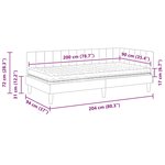 vidaXL Cadre de lit d'angle Gris foncé 90 x 200 cm Velours