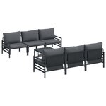 vidaXL Ensemble de canapé de jardin 7 Pièces Anthracite Acier & Tissu