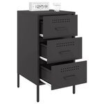 vidaXL Table de chevet noir 36x39x68 cm acier laminé à froid