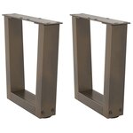 vidaXL Pieds de table basse en forme de V  2 pièces  acier naturel  30 x (30-31 3) cm