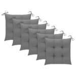 vidaXL Chaises de jardin empilables avec coussins lot de 6 Teck solide