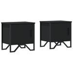 vidaXL Tables de chevet 2 Pièces Noir 40 x 30 x 40 cm Aggloméré