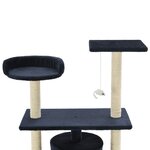 vidaXL Arbre à chat avec griffoirs en sisal 95 cm Bleu foncé