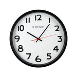 Q-connect horloge murale - Plastique - Diamètre 34 cm - Noir