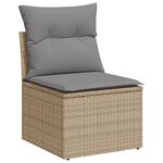 vidaXL Salon de jardin avec coussins 7Pièces mélange beige résine tressée