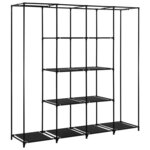 vidaXL Garde-robe avec 4 compartiments Noir 175x45x170 cm