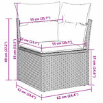 vidaXL Salon de jardin 9 Pièces avec coussins gris résine tressée