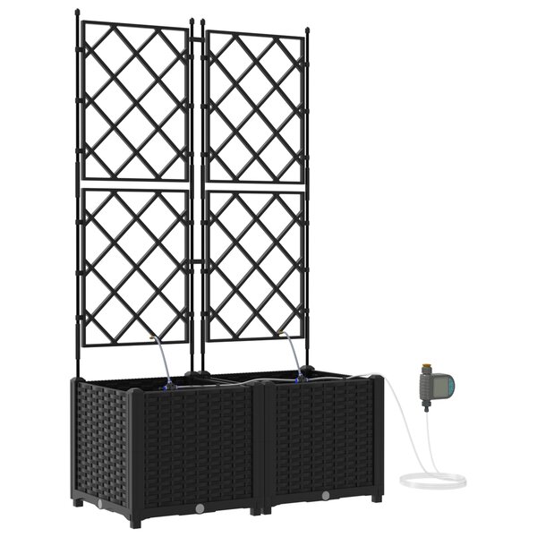 vidaXL Jardinières de jardin 1 pc Noir 80 x 40 x 142 cm Plastique